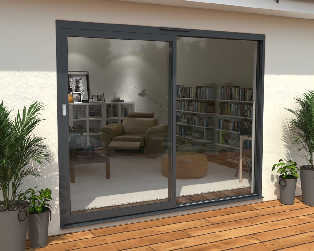 2700mm Supreme Anthracite Grey Aluminium Sliding Doors LH Sliding / RH Fixed