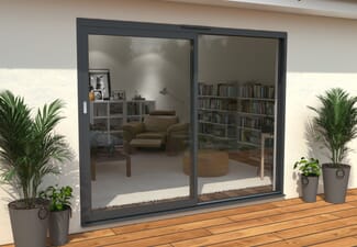 2700mm Supreme Anthracite Grey Aluminium Sliding Doors LH Sliding / RH Fixed