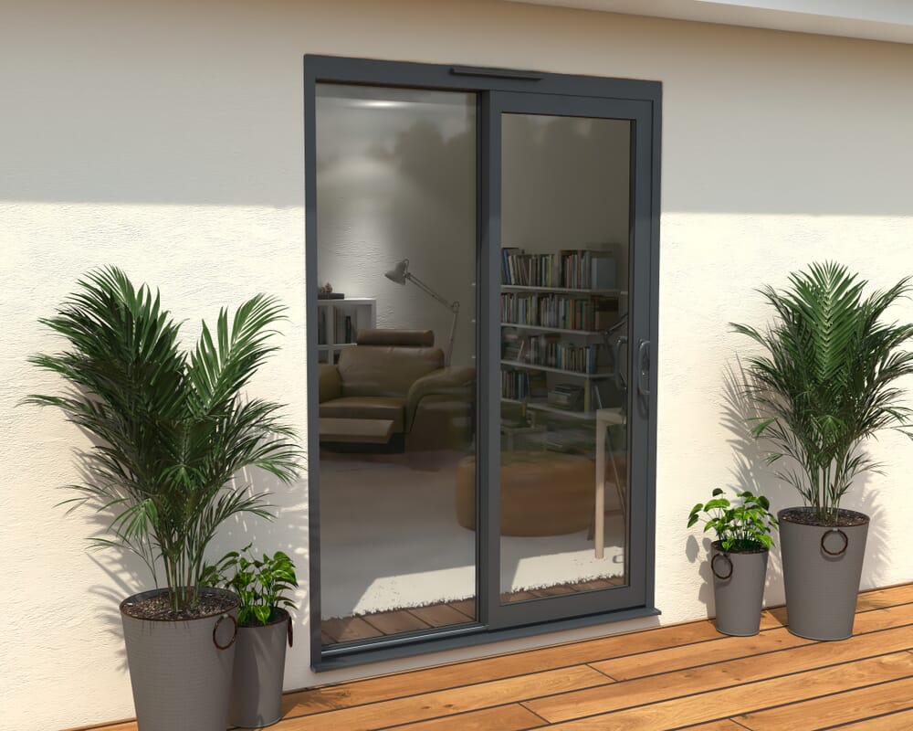 1500mm Supreme Anthracite Grey Aluminium Sliding Doors RH Sliding / LH Fixed