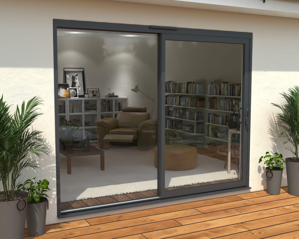2700mm Supreme Anthracite Grey Aluminium Sliding Doors RH Sliding / LH Fixed