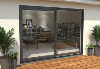 3000mm Supreme Anthracite Grey Aluminium Sliding Doors LH Sliding / RH Fixed