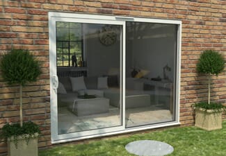 2700mm Supreme White Aluminium Sliding Doors LH Sliding / RH Fixed