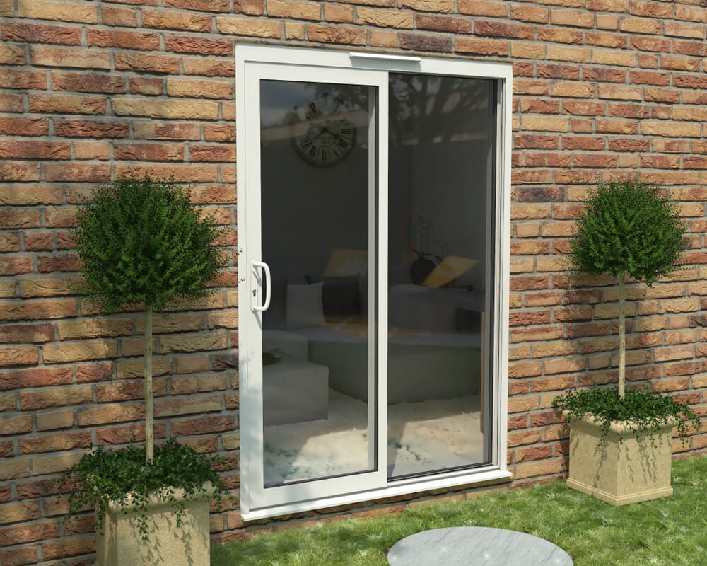 1500mm Supreme White Aluminium Sliding Doors LH Sliding / RH Fixed