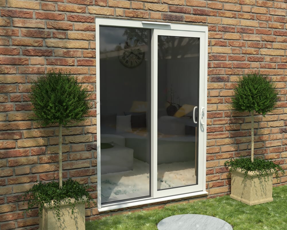 Part Q 1500mm Supreme White Aluminium Sliding Doors RH Sliding / LH Fixed