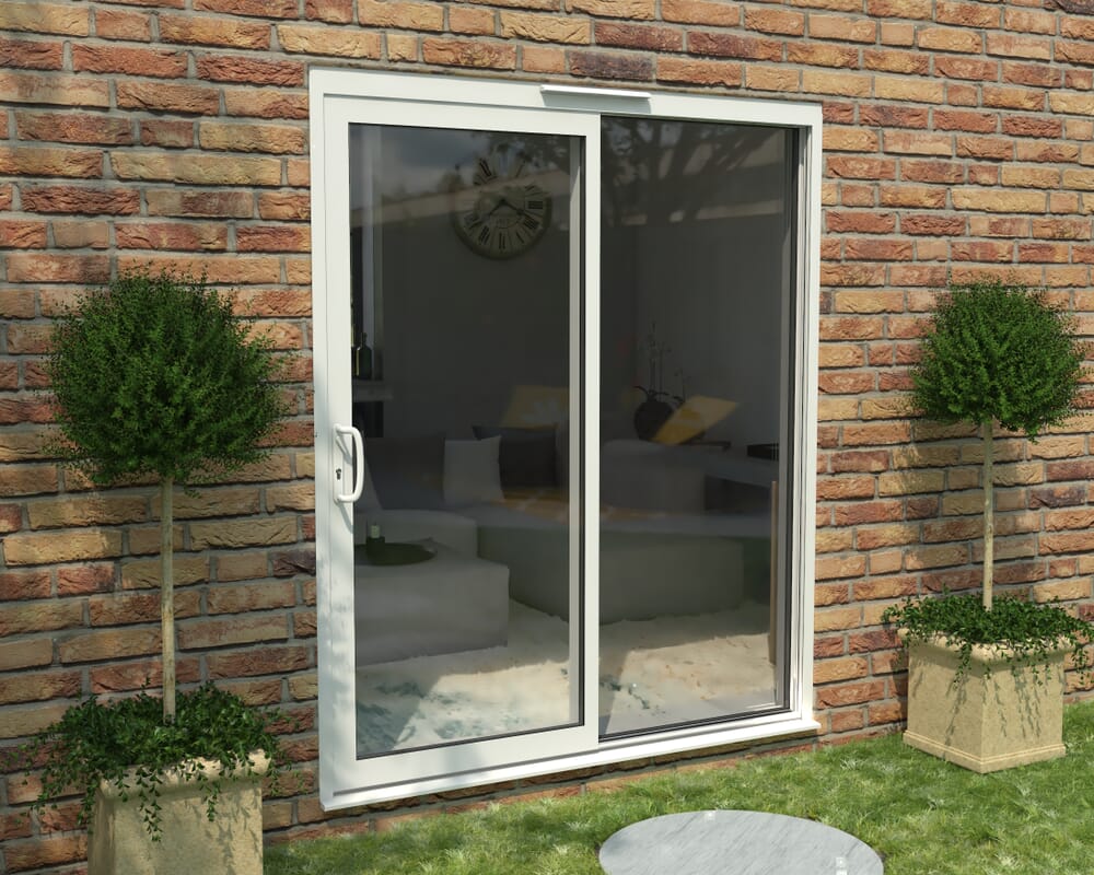 Part Q 1800mm Supreme White Aluminium Sliding Doors LH Sliding / RH Fixed