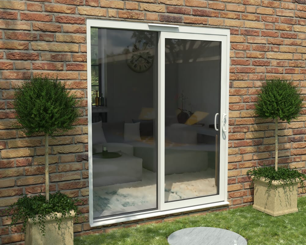 1800mm Supreme White Aluminium Sliding Doors RH Sliding / LH Fixed