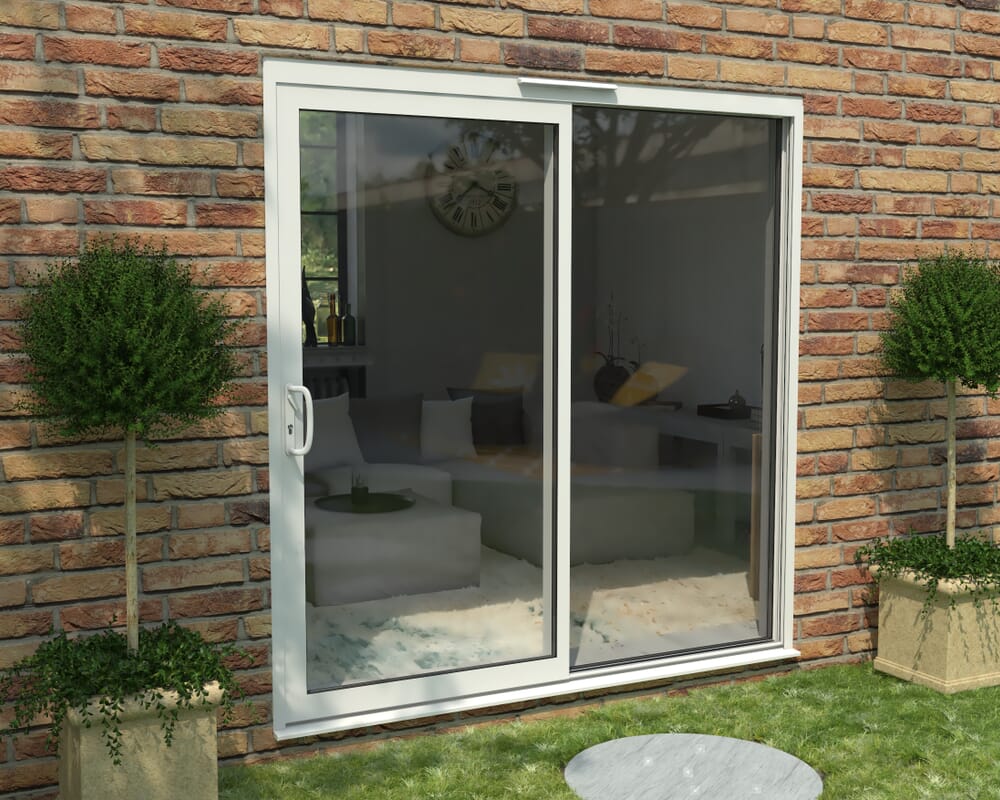 2100mm Supreme White Aluminium Sliding Doors LH Sliding / RH Fixed