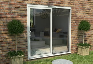 Part Q 2100mm Supreme White Aluminium Sliding Doors LH Sliding / RH Fixed
