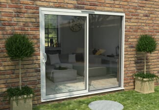 2400mm Supreme White Aluminium Sliding Doors LH Sliding / RH Fixed