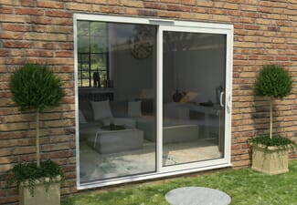 2400mm Supreme White Aluminium Sliding Doors RH Sliding / LH Fixed