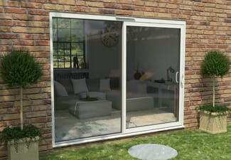 2700mm Supreme White Aluminium Sliding Doors RH Sliding / LH Fixed