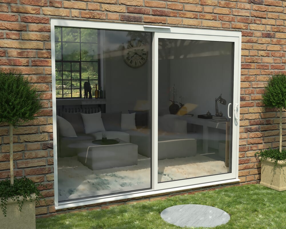Part Q 2700mm Supreme White Aluminium Sliding Doors RH Sliding / LH Fixed