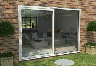 3000mm Supreme White Aluminium Sliding Doors LH Sliding / RH Fixed