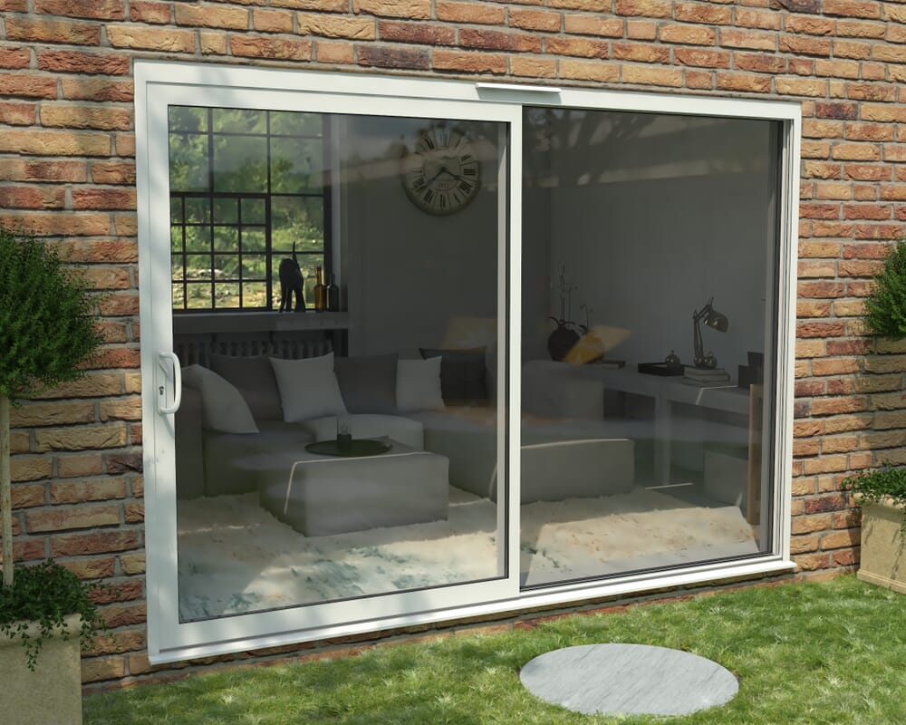 Part Q 3000mm Supreme White Aluminium Sliding Doors LH Sliding / RH Fixed