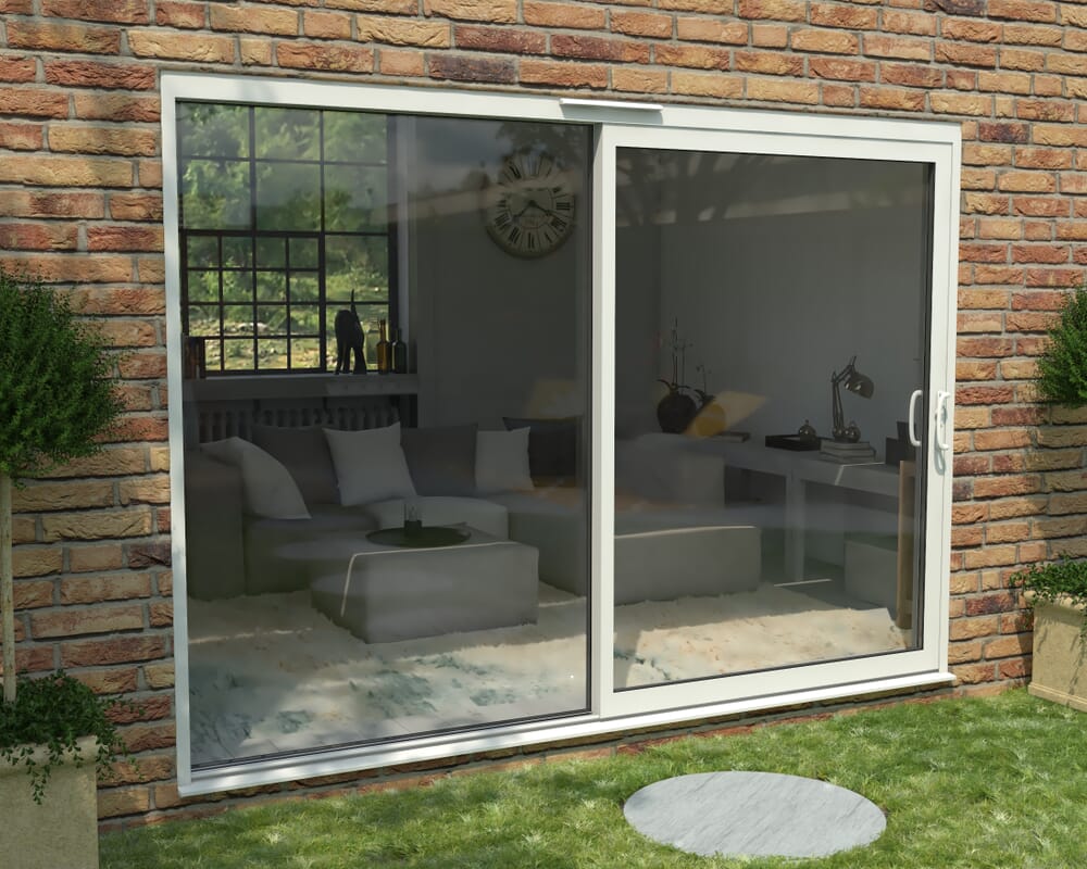 Part Q 3000mm Supreme White Aluminium Sliding Doors RH Sliding / LH Fixed
