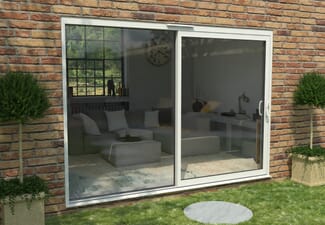 Part Q 3000mm Supreme White Aluminium Sliding Doors RH Sliding / LH Fixed