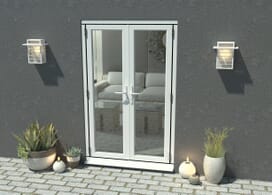 1200mm Open Out White Aluminium French Doors Image