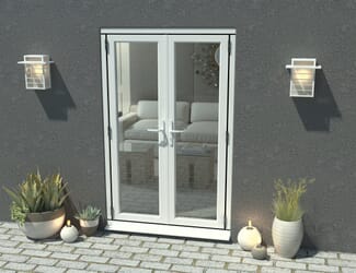 1200mm Open Out White Aluminium French Doors