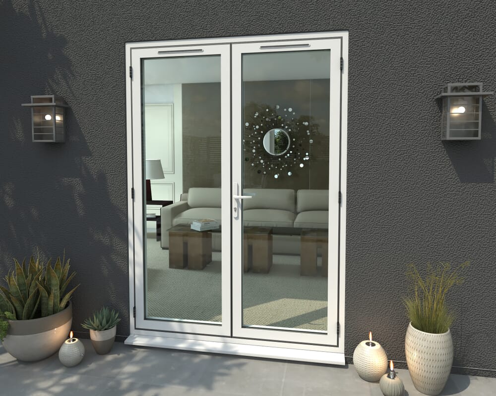 1500mm Part Q Compliant White Aluminium French Doors