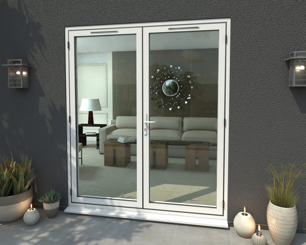 1800mm Open Out White Aluminium French Doors
