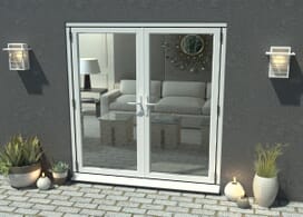 1800mm Open Out White Aluminium French Doors Image