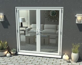 1800mm Open Out White Aluminium French Doors