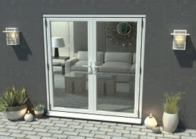 1800mm Open Out White Aluminium French Doors