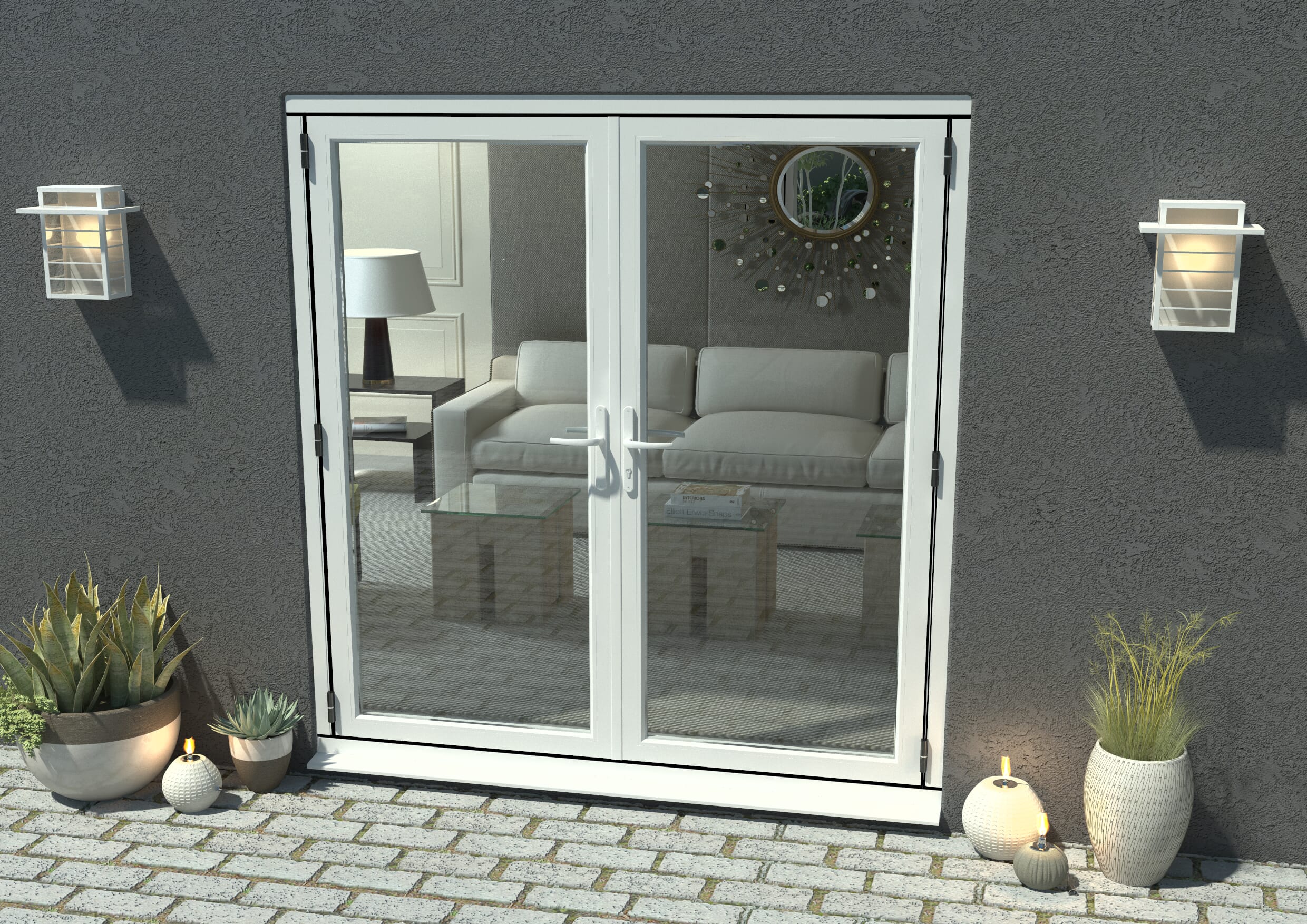 1800mm Part Q Compliant White Aluminium French Doors Bifold Doors At Climadoor