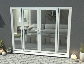 2100mm Part Q Compliant White Aluminium French Doors (1500mm Doors + 2 x 300mm Sidelights)