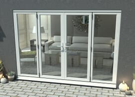 2700mm Open Out White Aluminium French Doors (1500mm Doors + 2 X 600mm Sidelights) Image