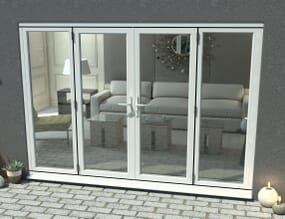 2700mm Part Q Compliant White Aluminium French Doors (1500mm Doors + 2 x 600mm Sidelights)