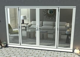 3000mm Open Out White Aluminium French Doors (1800mm Doors + 2 X 600mm Sidelights) Image