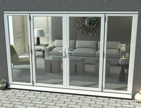 3000mm Open Out White Aluminium French Doors (1800mm Doors + 2 x 600mm Sidelights)