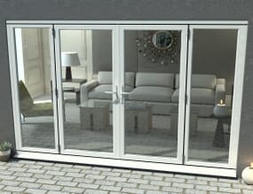 3000mm Part Q Compliant White Aluminium French Doors (1800mm Doors + 2 x 600mm Sidelights)