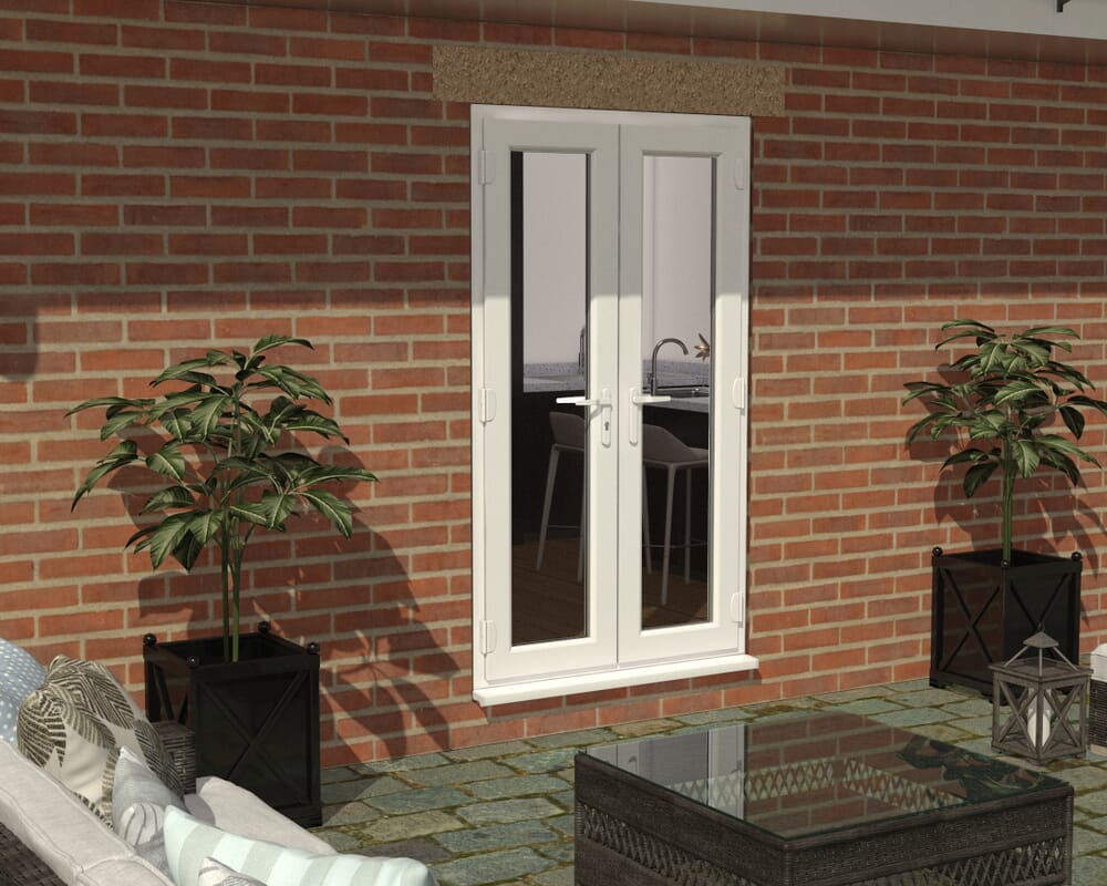 1200mm Part Q White UPVC French Doors