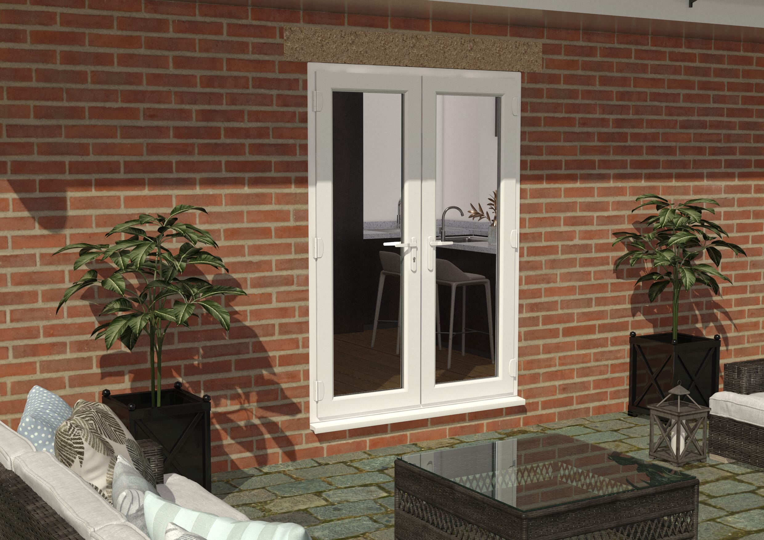Climadoor UPVC French Doors - White - 2090mm x 1490mm x 70mm