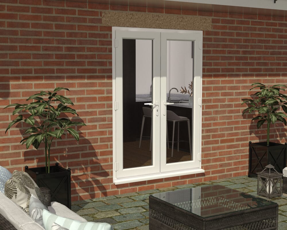 1500mm Part Q White UPVC French Doors