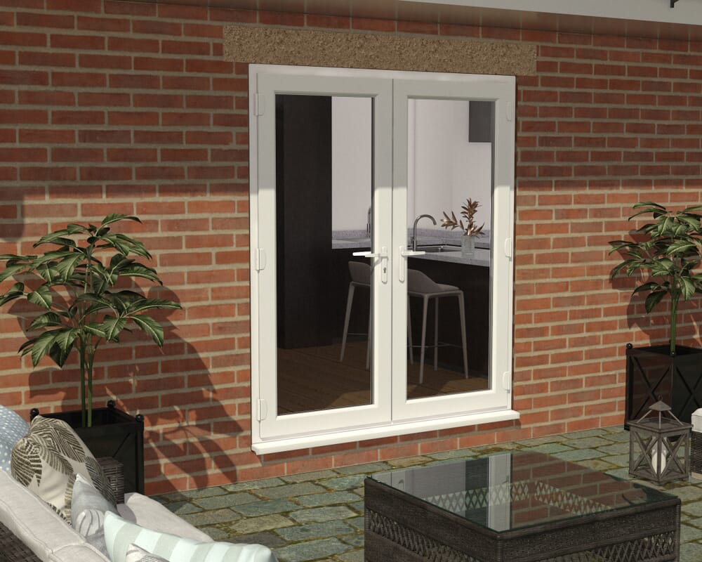 1800mm White UPVC French Doors