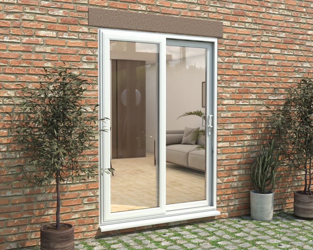 Part Q 1500mm UPVC White Sliding Doors RH Sliding / LH Fixed