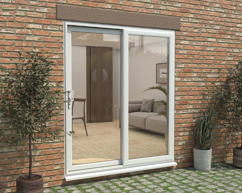 Part Q 1800mm UPVC White Sliding Doors LH Sliding / RH Fixed
