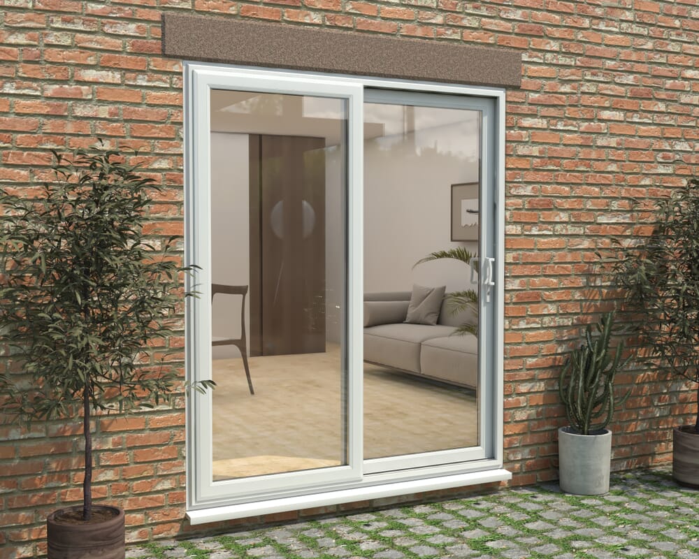 1800mm UPVC White Sliding Doors RH Sliding / LH Fixed