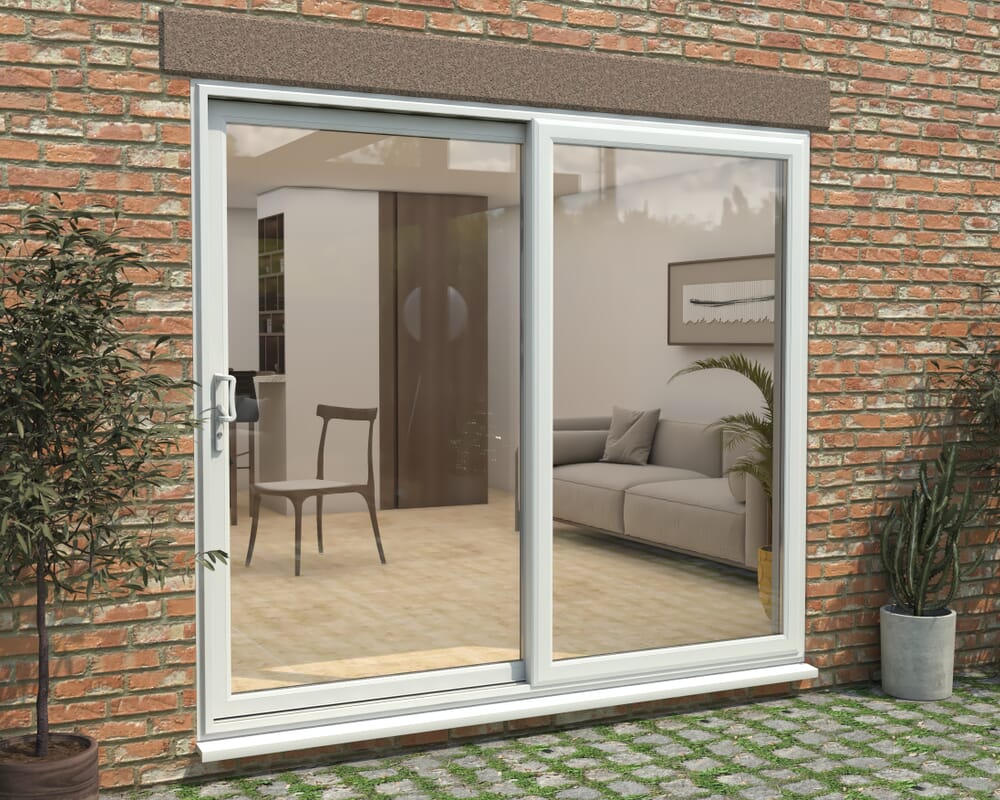 2400mm UPVC White Sliding Doors LH Sliding / RH Fixed