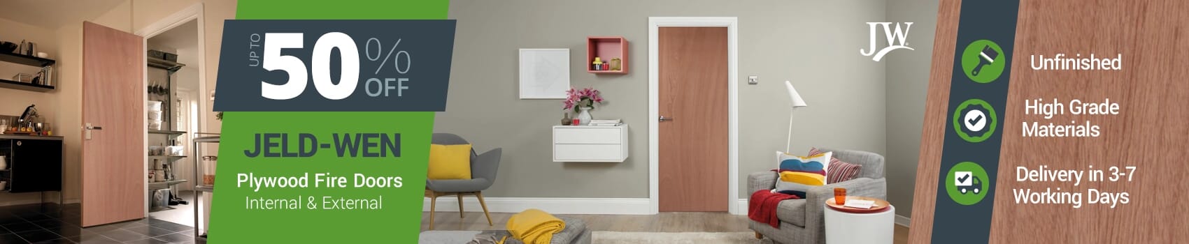 50% OFF JELD-WEN Plywood Fire Doors