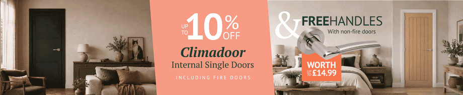 Up to 10% off AND Free Handles on all CLIMADOOR Internal Doors
