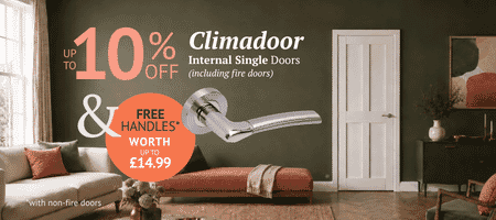 Up to 10% off AND Free Handles on all CLIMADOOR Internal Doors