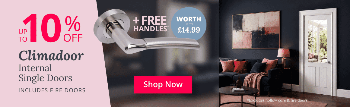 Up to 10% off AND Free Handles on all CLIMADOOR Internal Doors