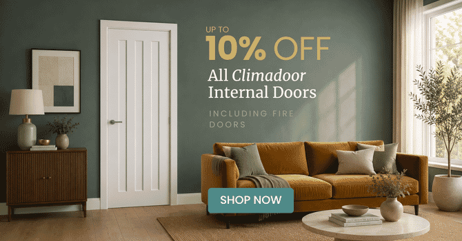 Up to 10% off AND Free Handles on all CLIMADOOR Internal Doors