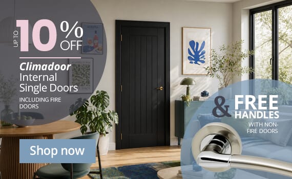 Up to 10% off AND Free Handles on all CLIMADOOR Internal Doors