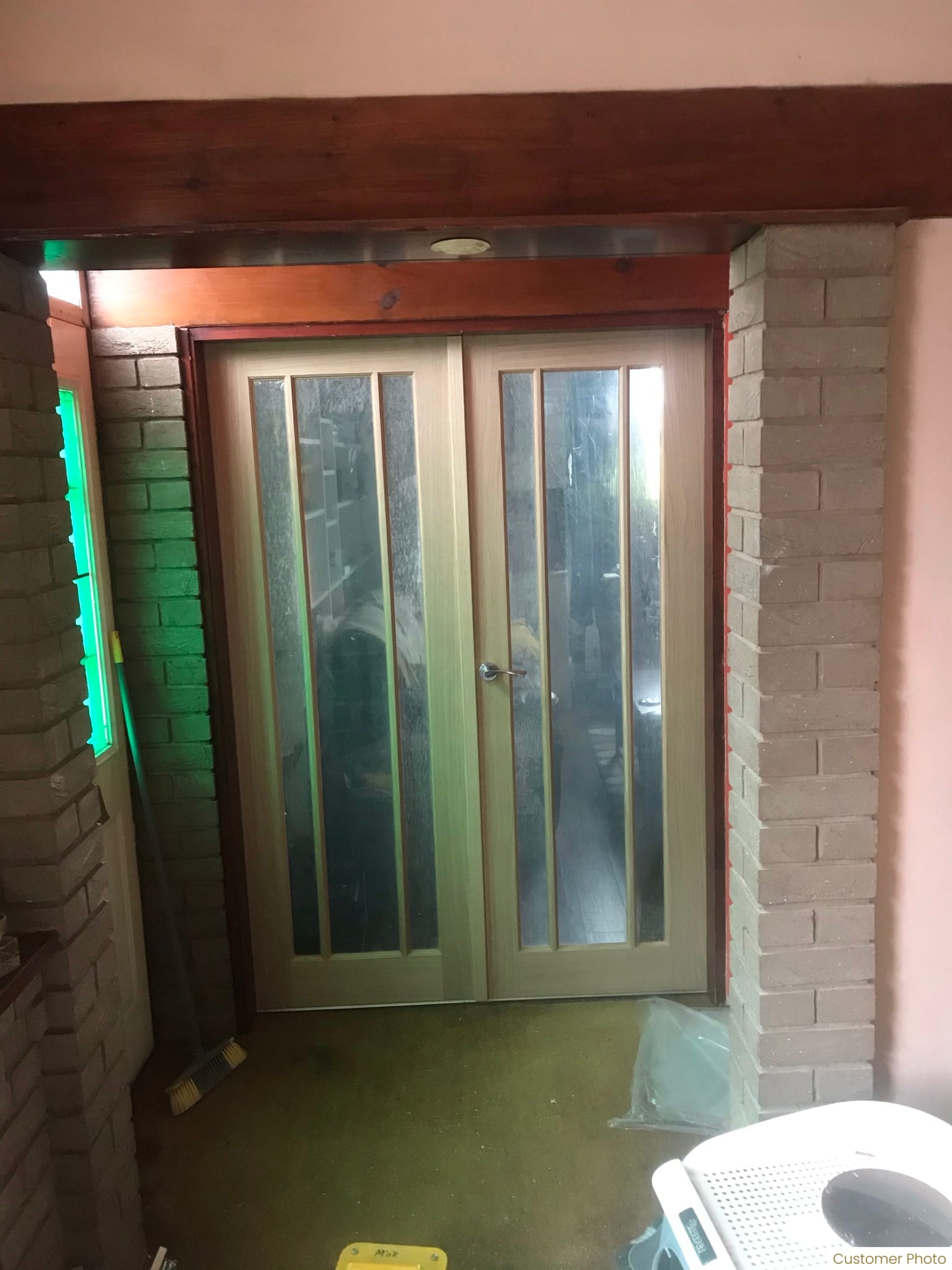 1360 x 1981x35mm Lincoln Glazed Oak Rebated Pair Door
