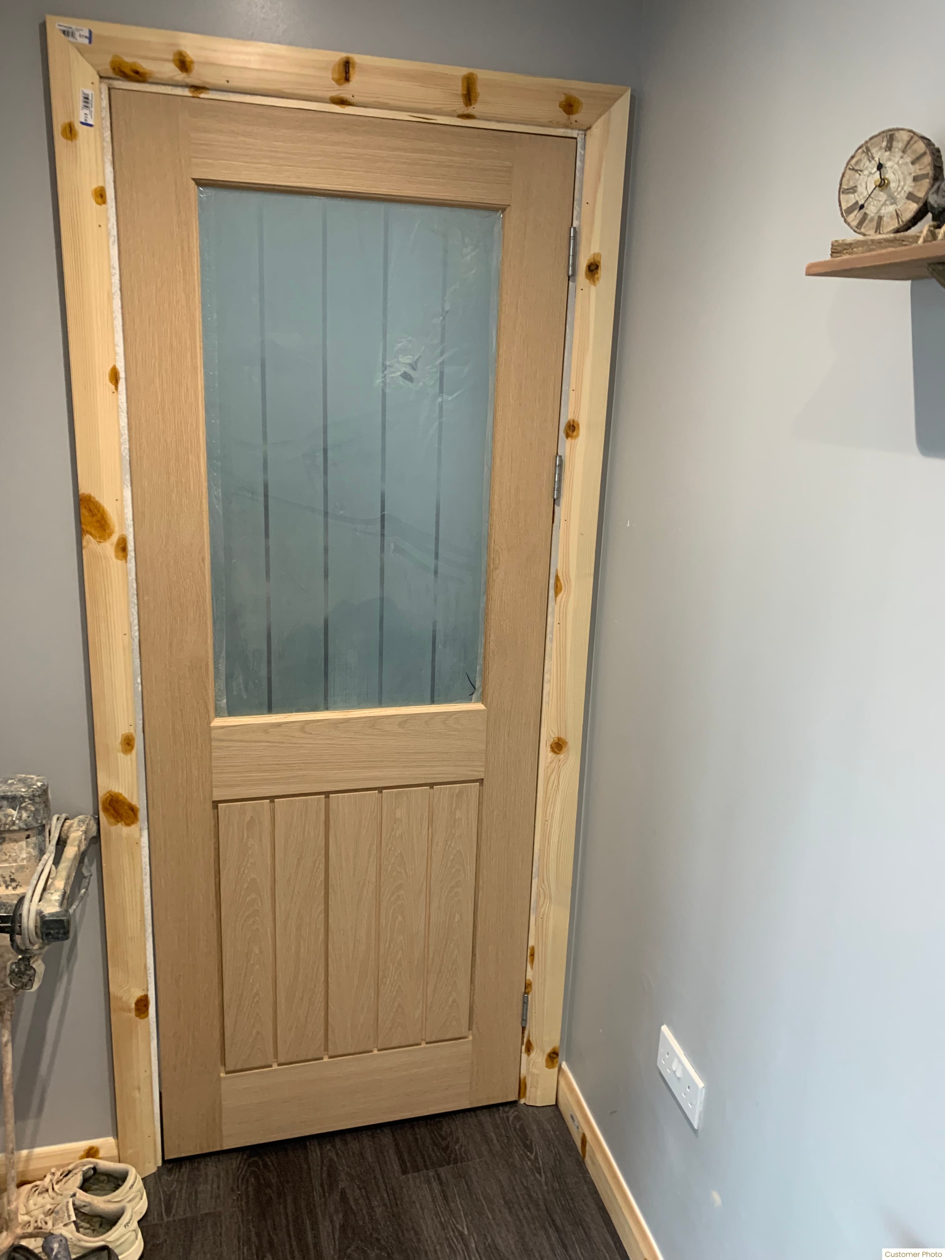 1981 x 762 x 35mm (30") Mexicano Half Light Glazed - Frosted Oak  Internal Door